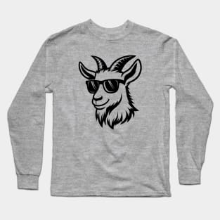 Goat Wearing Sunglasses Long Sleeve T-Shirt